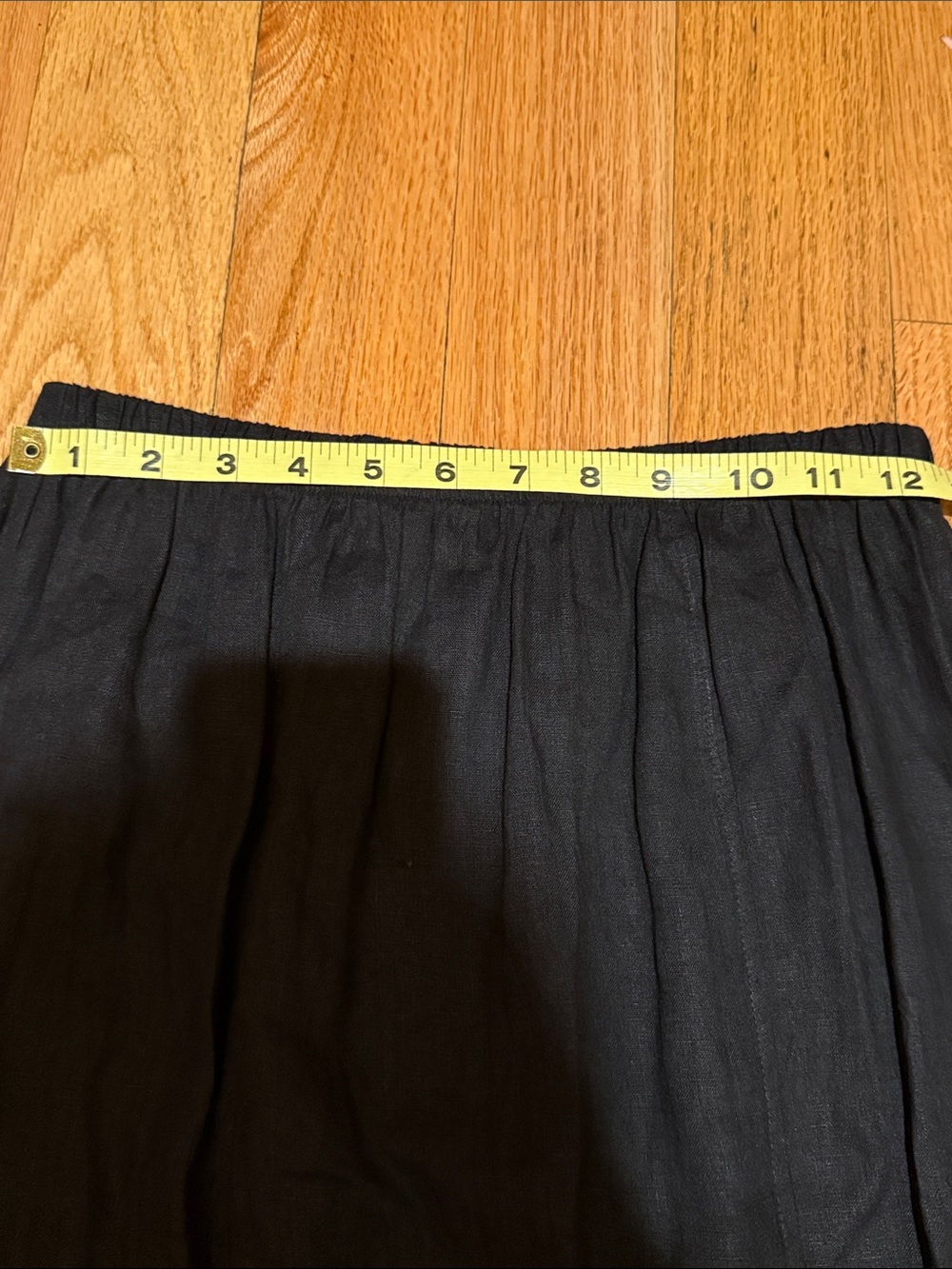 Bohemian Linen Gathered Bubble-Hem Maxi Skirt in Black Lagenlook - Picture 9 of 10